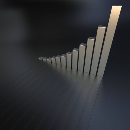 3D Business chart in a metallic textureの写真素材