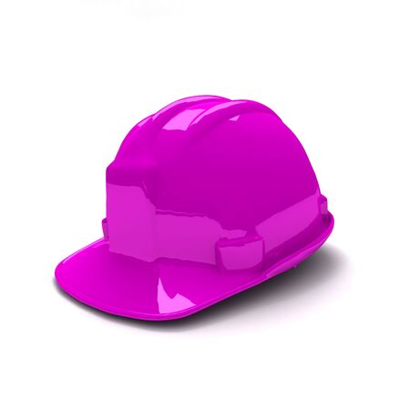 3D rendering of shinny new purple safety helmetの写真素材