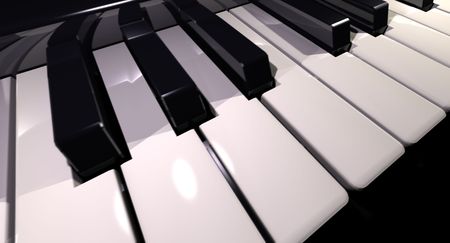 3D rendering of a piano keyboardの写真素材