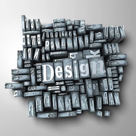 The word design written in typescript lettersの写真素材