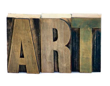 Wooden typescript letters forming the word artの写真素材