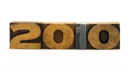 Wooden typescript letters forming number  2010 の写真素材