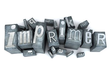 Imprimer, French word for the concept to printの写真素材