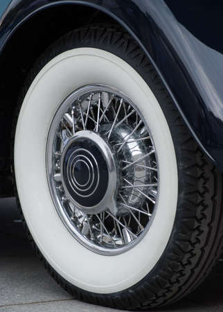 Detail of a wheel of a collector carの写真素材