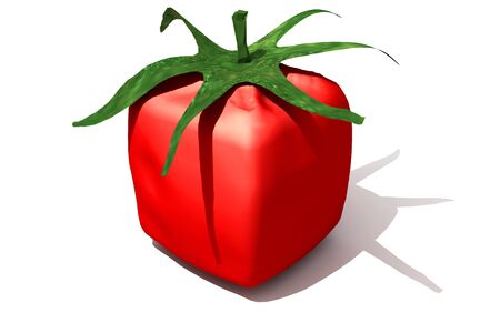 3D rendering of a cubic tomato の写真素材