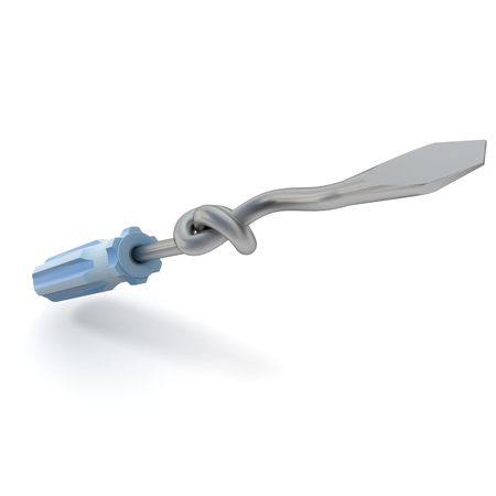 3D rendering of an screwdriver with an knot の写真素材