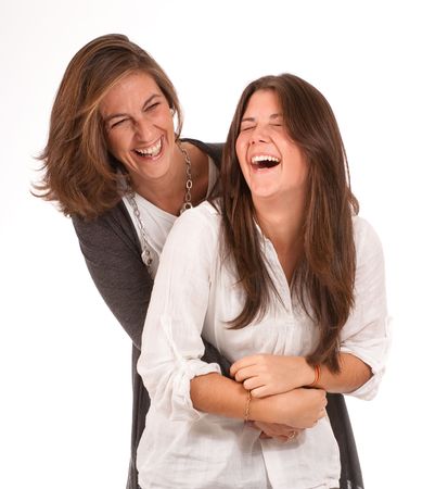 
Isolated image of a mother and daughter in laughing together 
の写真素材
