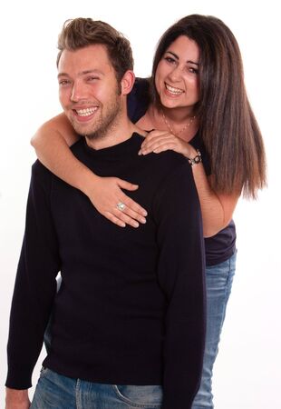 
Isolated picture of a laughing young couple in black
の写真素材