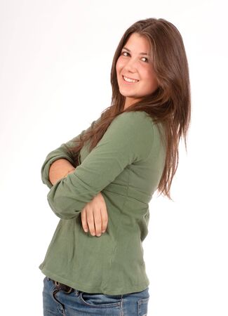 
Isolated portrait of a cute smiling teenager  
の写真素材