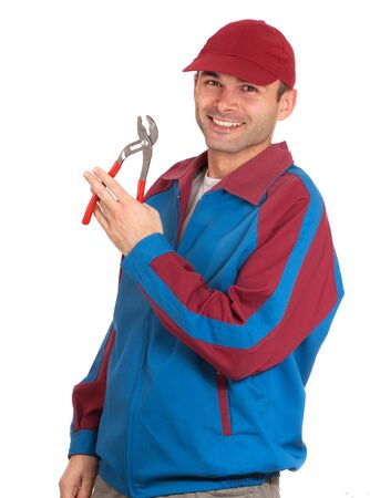 
Isolated picture of a mechanic holding adjustable pliers
の写真素材