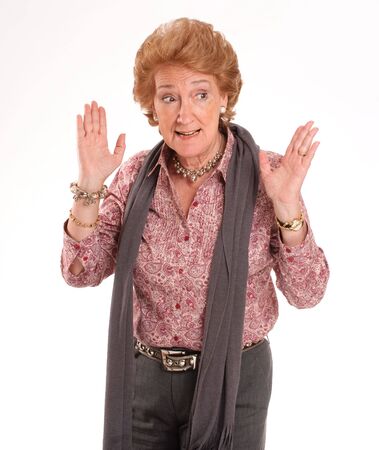 
Elegant senior lady with an stopping gesture
の写真素材