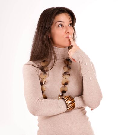 
Isolated portrait of a brunette trying to remember something
の写真素材