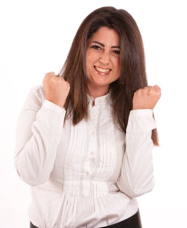 
Portrait of a brunette celebrating victory in a white shirt against a neutral background
Woman, girl, celebrating, emotion, happiness, thrill, overwhelmed, victory, winner, の写真素材