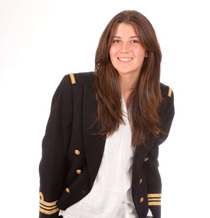 
Young cute  girl with a navy officers vest
の写真素材