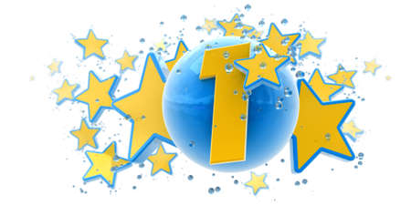 

Background in blue and yellow colors with stars drops and spheres and the number one

の写真素材