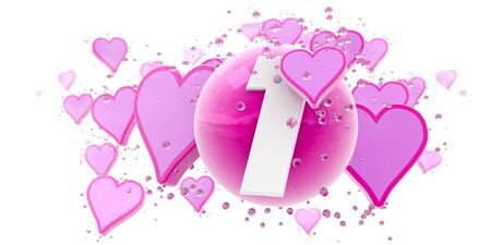 

Background in pink colors with hearts and spheres and the number one

の写真素材