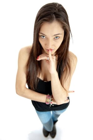 

Aerial view of an attractive young brunette with a naïve expression
の写真素材