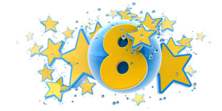 

Background in blue and yellow colors with stars drops and spheres and the number eight

の写真素材