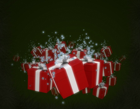 
3D rendering of a group of gifts with pearls 
の写真素材