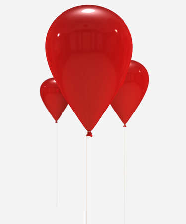
3D rendering of a group of red balloons flying with the strings hanging down. Ideal to put your own message or object
の写真素材