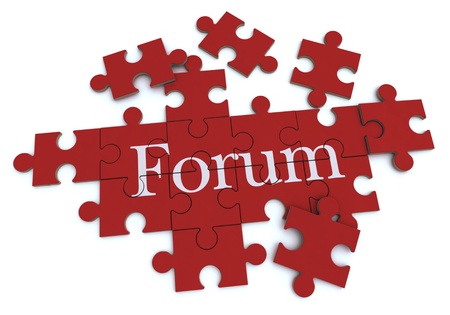 
3D rendering of a forming puzzle with the word Forum
の写真素材