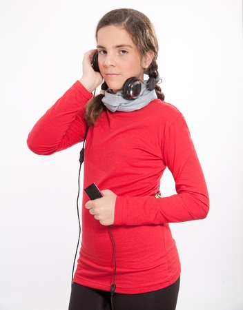 
Female teenager listening music with big headphones
の写真素材