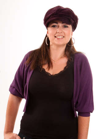 
Portrait of a brunette wearing a purple cap
の写真素材