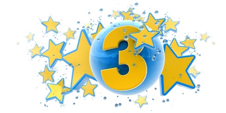 

Background in blue and yellow colors with stars drops and spheres and the number three

の写真素材