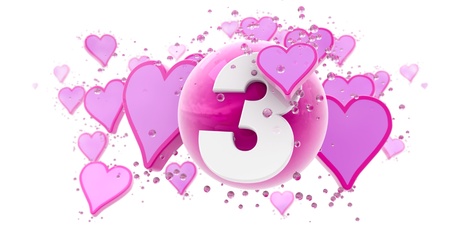 

Background in pink colors with hearts and spheres and the number three

の写真素材