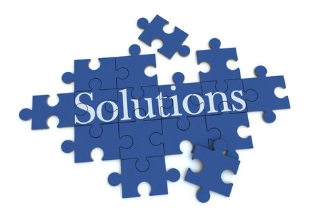 
3D rendering of a forming puzzle with the word Solutions
の写真素材