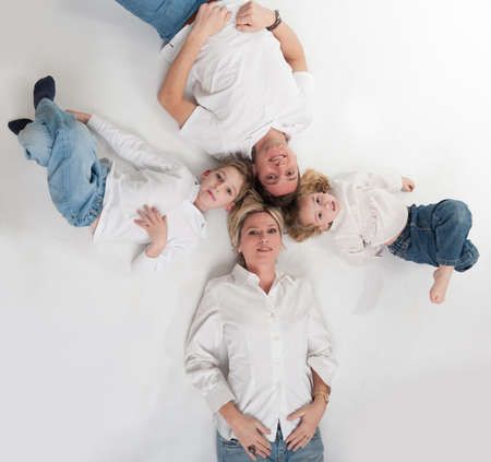 
Heads of family members close together forming a circle

