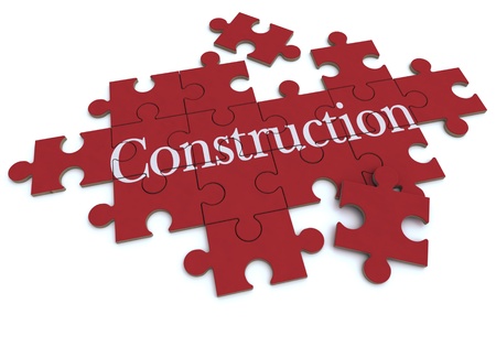 
3D rendering of a forming puzzle with the word Construction
の写真素材