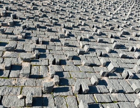 Urban décor made of differently arranged paving stonesの写真素材