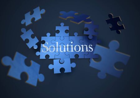 
3D rendering of a forming puzzle with the word Solutions
の写真素材