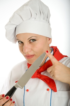 

Portrait of a female chef playing with a kitchen knife

の写真素材