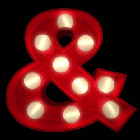 3D rendering of a glowing   symbol ideal for show business signs part of a complete alphabetの写真素材