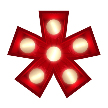 3D rendering of a glowing asterisk の写真素材