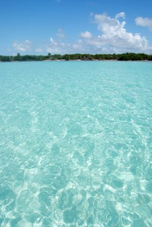Beautiful transparent sea on a tropical landscapeの写真素材