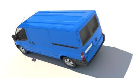 

3D rendering of a blue transportation van with no brand name (aerial view)

の写真素材