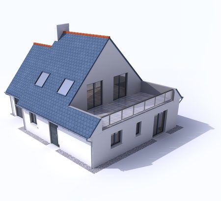 3D architecture model of a house, の写真素材
