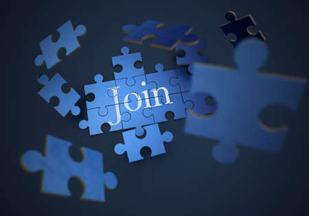 
3D rendering of a forming puzzle with the words join 
の写真素材