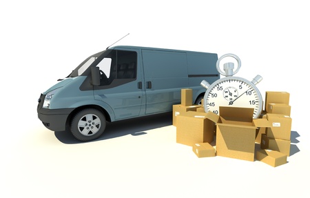 
3D rendering of a gray blue van, a pile of boxes and a chronometer

の写真素材