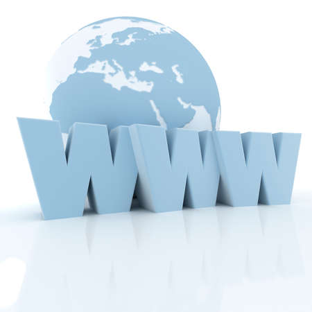 
3D rendering of a world globe and the word www in blue shades
の写真素材