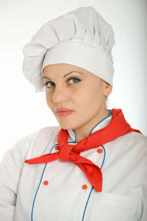 Portrait of an attractive female chefの写真素材