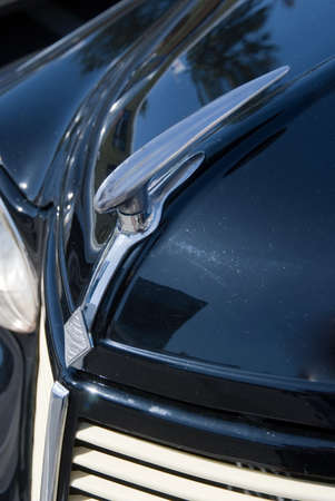 Detail of a black vintage carの写真素材