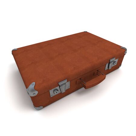 
3D rendering of a classical suitcase in dark brown leather
の写真素材
