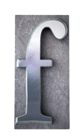 
3D rendering an f  letter in metallic typescript print (part of a matching alphabet)
の写真素材