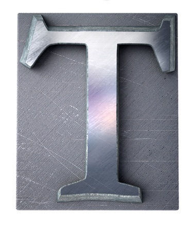 
3D rendering an upper case T   letter in metallic typescript print (part of a matching alphabet)
の写真素材