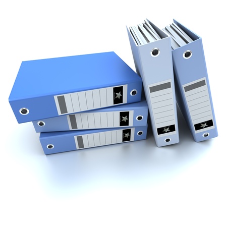 
3D-rendering of a group of blue ring binders 
の写真素材