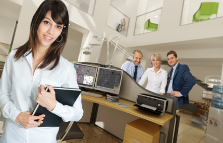 People in a modern beautiful officeの写真素材